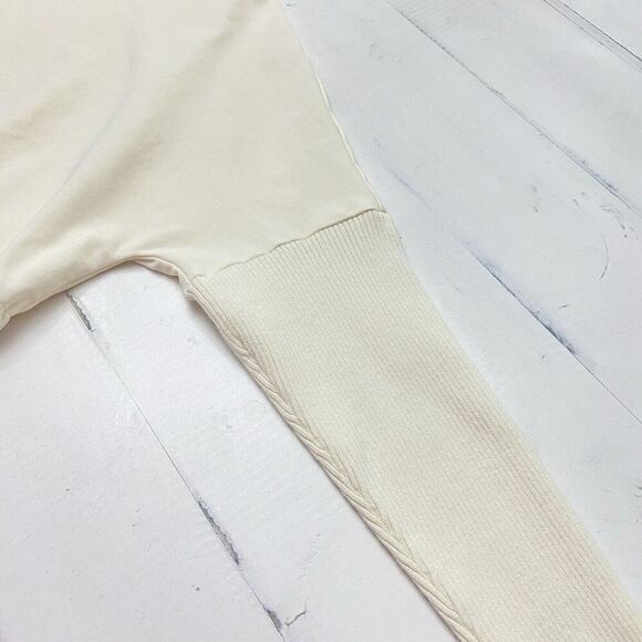 Varley Adelaine Pullover Ivory Sweatshirt Women's Small Oversized Cinched Waist - Picture 11 of 12